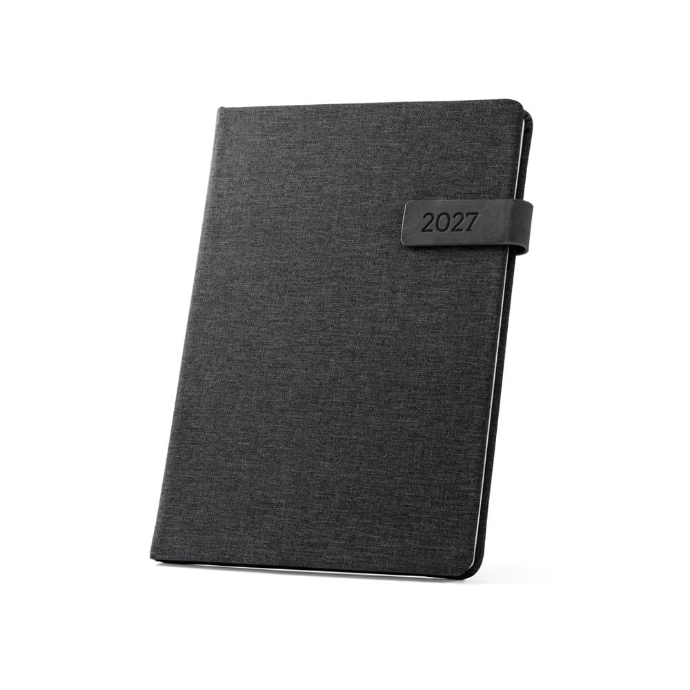 ANDRESEN B5. Agenda em poliéster reciclado (100% rPET) — Preto