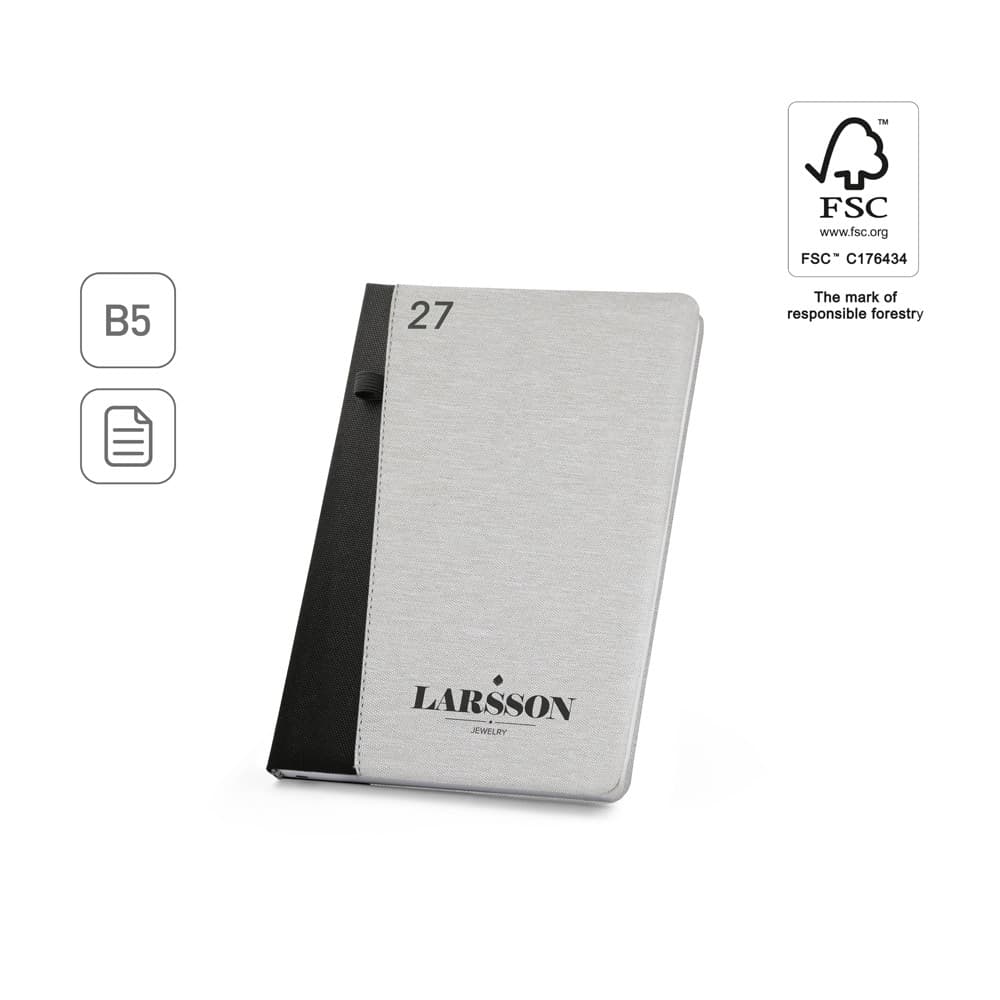 LARSSON B5. Agenda B5 em poliéster reciclado (100% rPET)