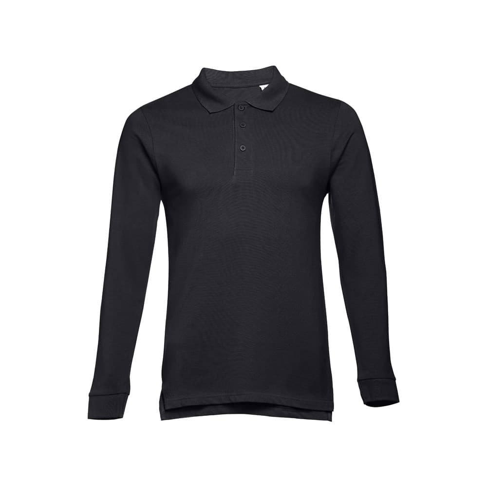 THC BERN II. Polo de manga comprida para homem em algodão cardado