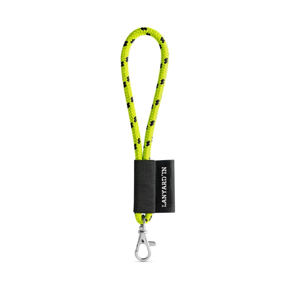 SET Lanyard NAUTIC Short (Ø 5 mm) com mosquetão de gatilho 9 mm — Amarelo Néon