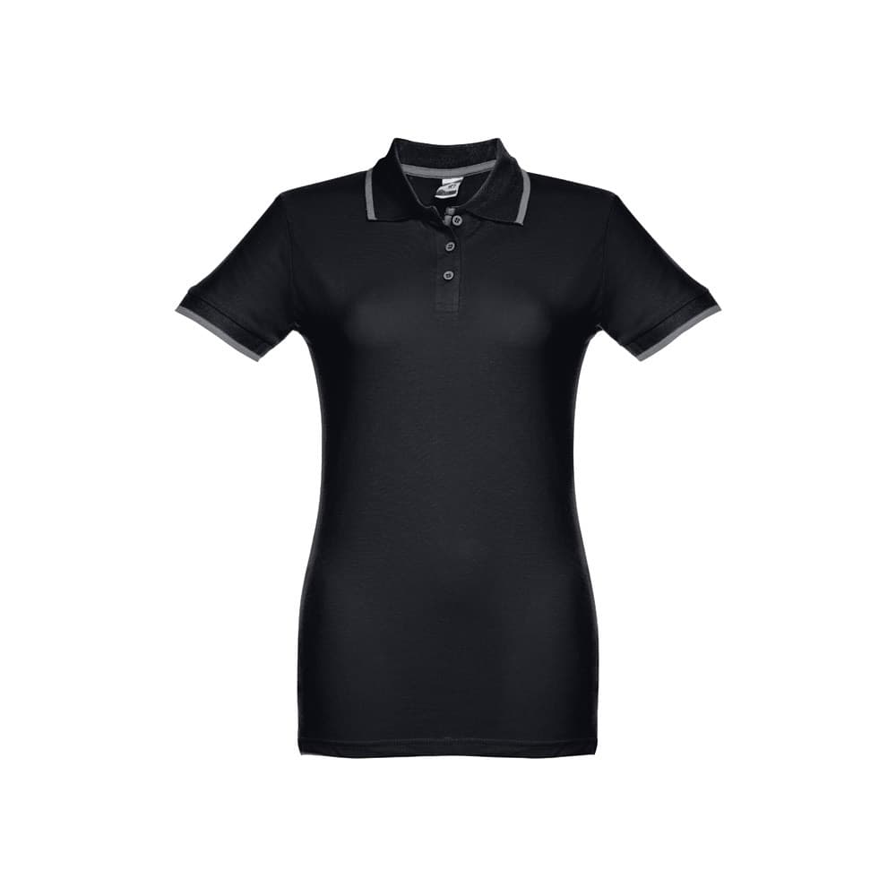 THC ROME WOMEN. Polo bicolor para senhora — Preto