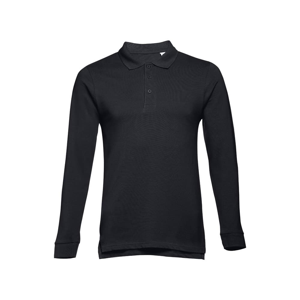 THC BERN 3XL. Polo de manga comprida para homem — Preto