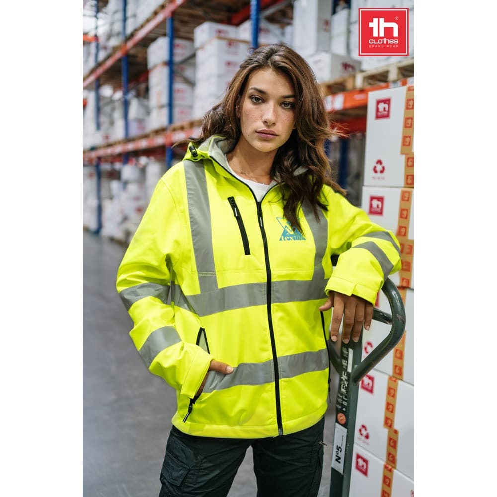 THC ZAGREB WORK. Casaco unissexo softshell de alta-visibilidade