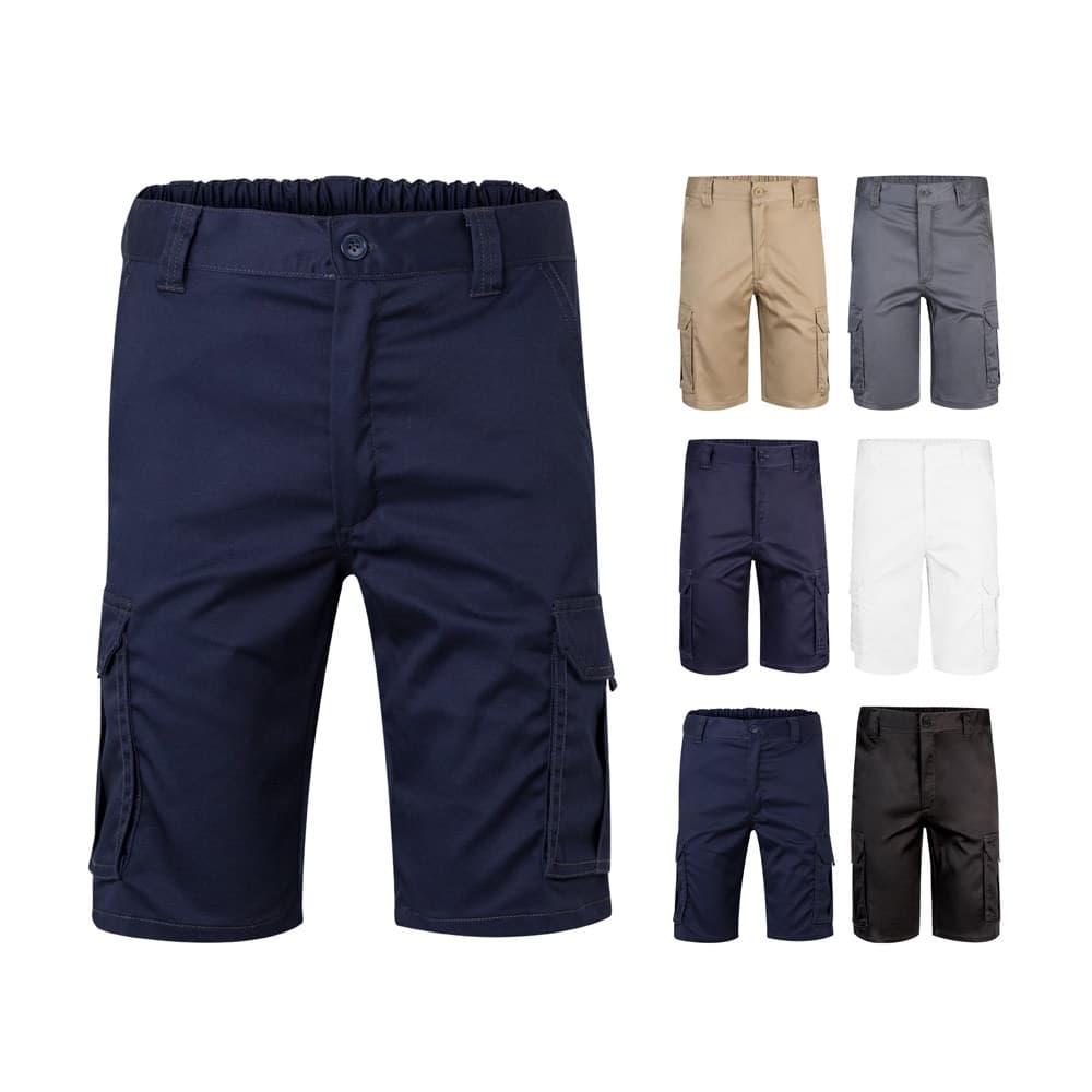 VL HEBE. Bermudas stretch multibolsos (240g/m²), em algodão (46%), EME (38%) e poliéster (16%)