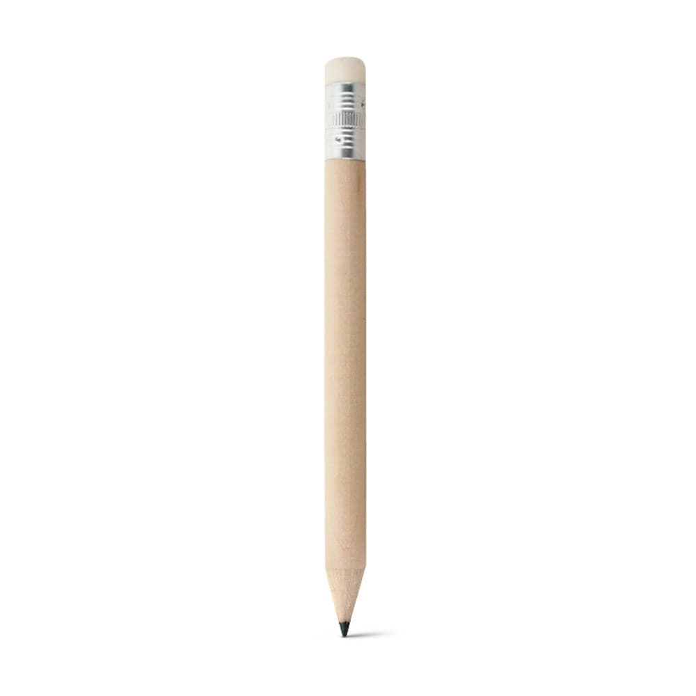 BARTER. Mini lápis com borracha e dureza HB — Natural claro
