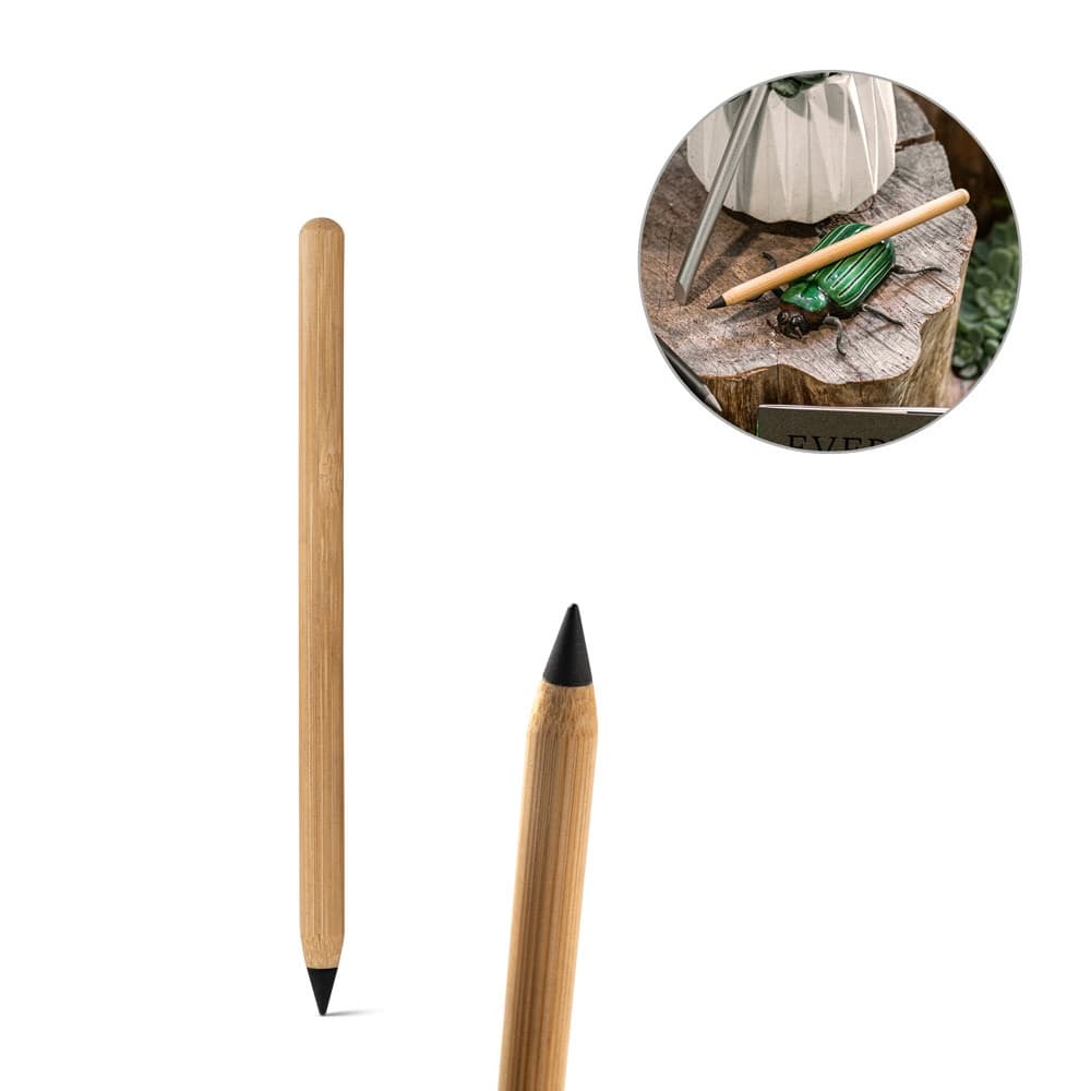 INFINITY. Caneta sem tinta em bambu com ponta em grafite