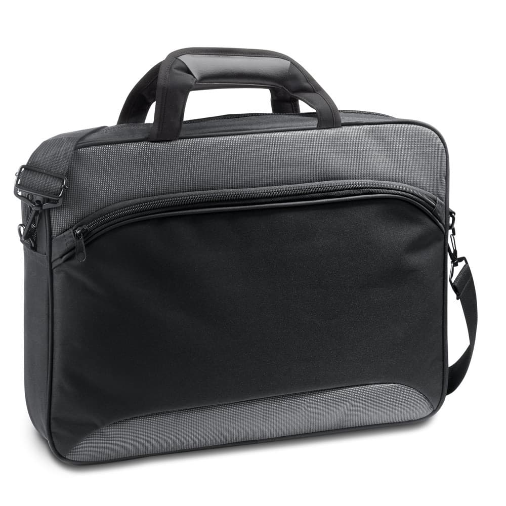 SANTANA. Pasta para computador portátil 15.6'' em 600D 2Tone e 300D poliéster — Cinzento