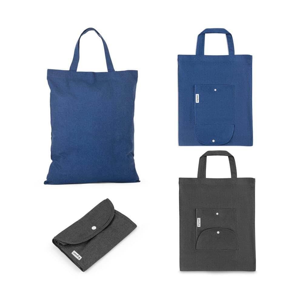 SIENA. Saco dobrável em algodão (50%), algodão reciclado (30%) e poliéster (20% rPET) (140 g/m²)