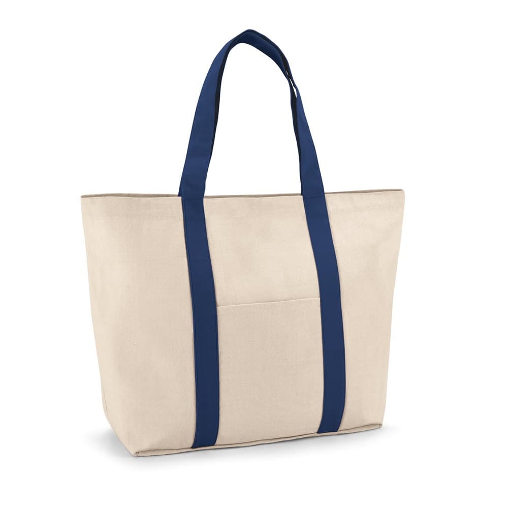 VILLE. Saco 100% algodão canvas com bolso frontal e interior (280 g/m²) — Azul