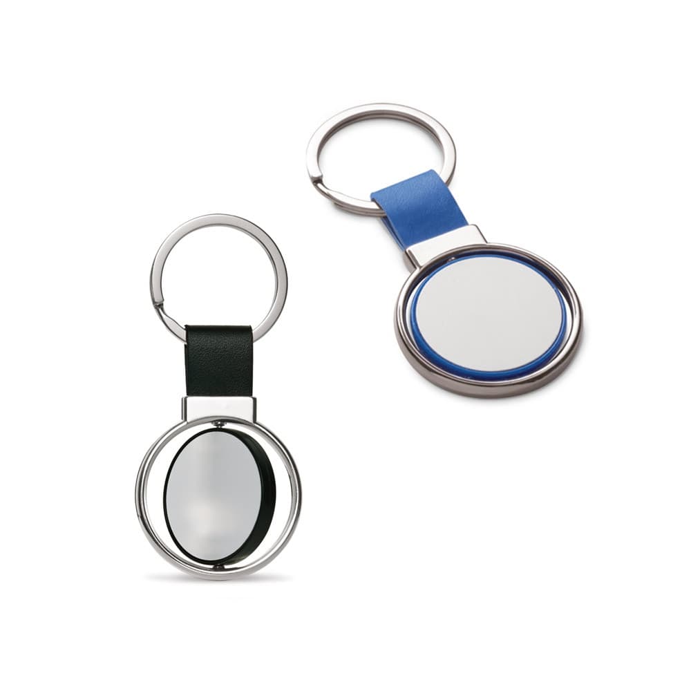 ALBRIGHT. Porta-chaves em metal e PU com possibilidade de personalização doming