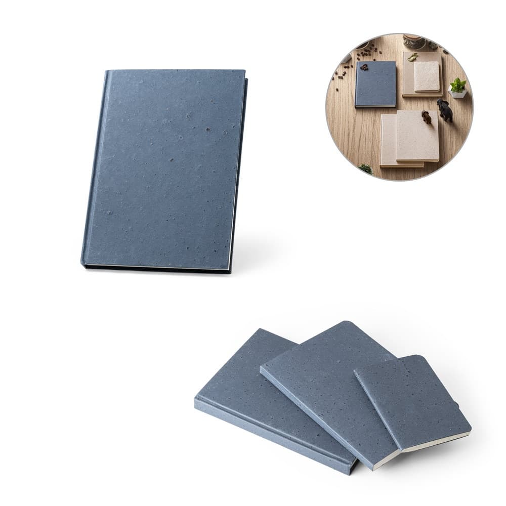 COFFEEPAD RIGID. Bloco de notas A5 com capa rígida fabricada a partir de restos de cascas de café (65%)