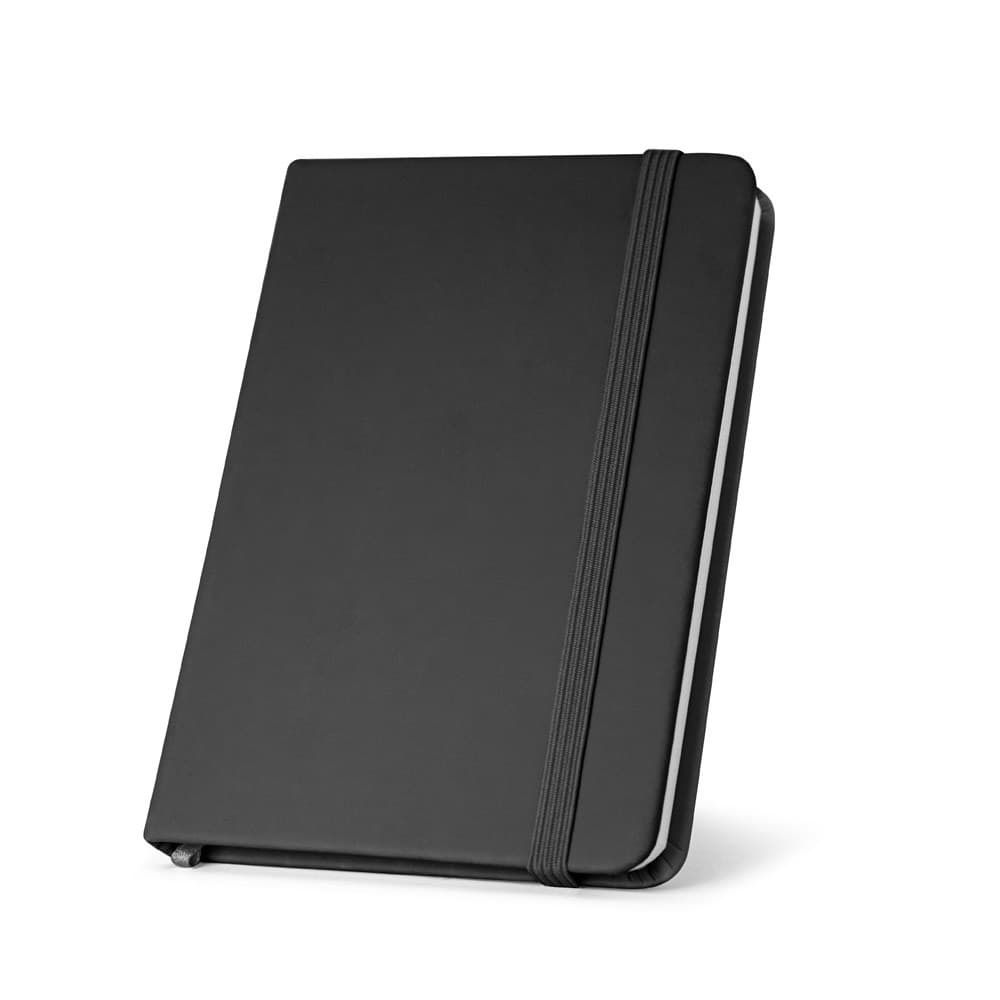 HEMINGWAY SQUARE. Bloco de notas A5 em PU com folhas quadrículadas — Preto