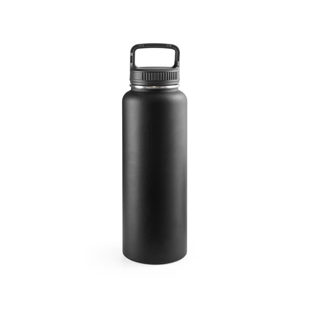 SINNER. Garrafa em 90% de aço inoxidável reciclado de grande capacidade até 1200 mL — Preto