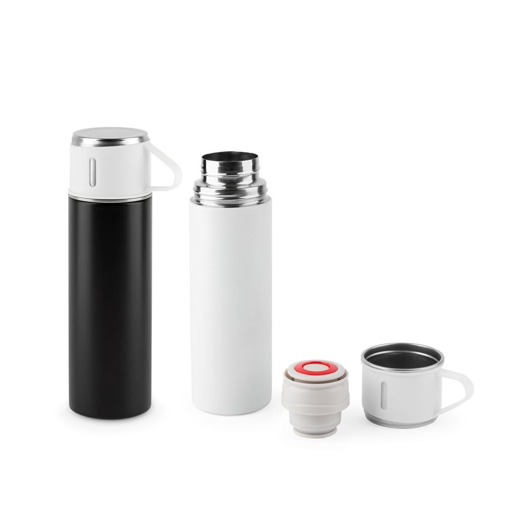 COMANECI. Garrafa em aço inoxidável (90% reciclado) de parede dupla, com acabamento em mate 490 mL