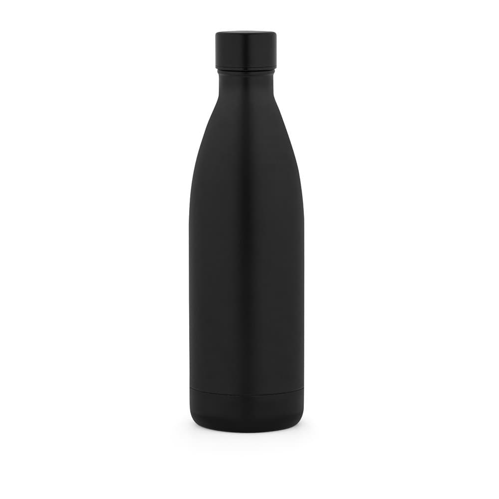 RE-BUFFON XL. Garrafa em aço inoxidável (90% reciclado) de parede dupla 1L — Preto