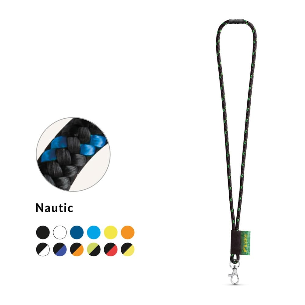 MANSFIELD. SET Lanyard NAUTIC Long (Ø 7 mm) com mosquetão de gatilho 9 mm e Fecho de segurança Ø 7 mm