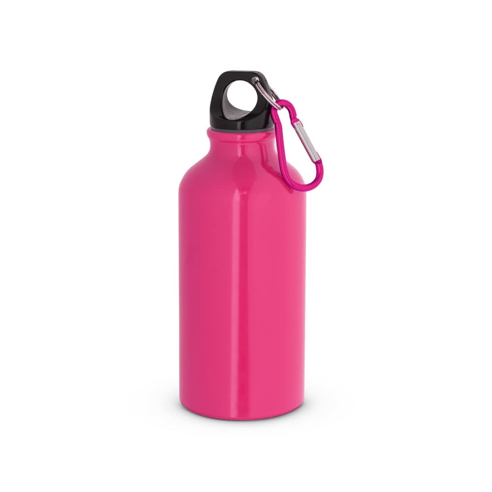 LANDSCAPE S. Garrafa de desporto em alumínio com mosquetão 400 mL — Rosa