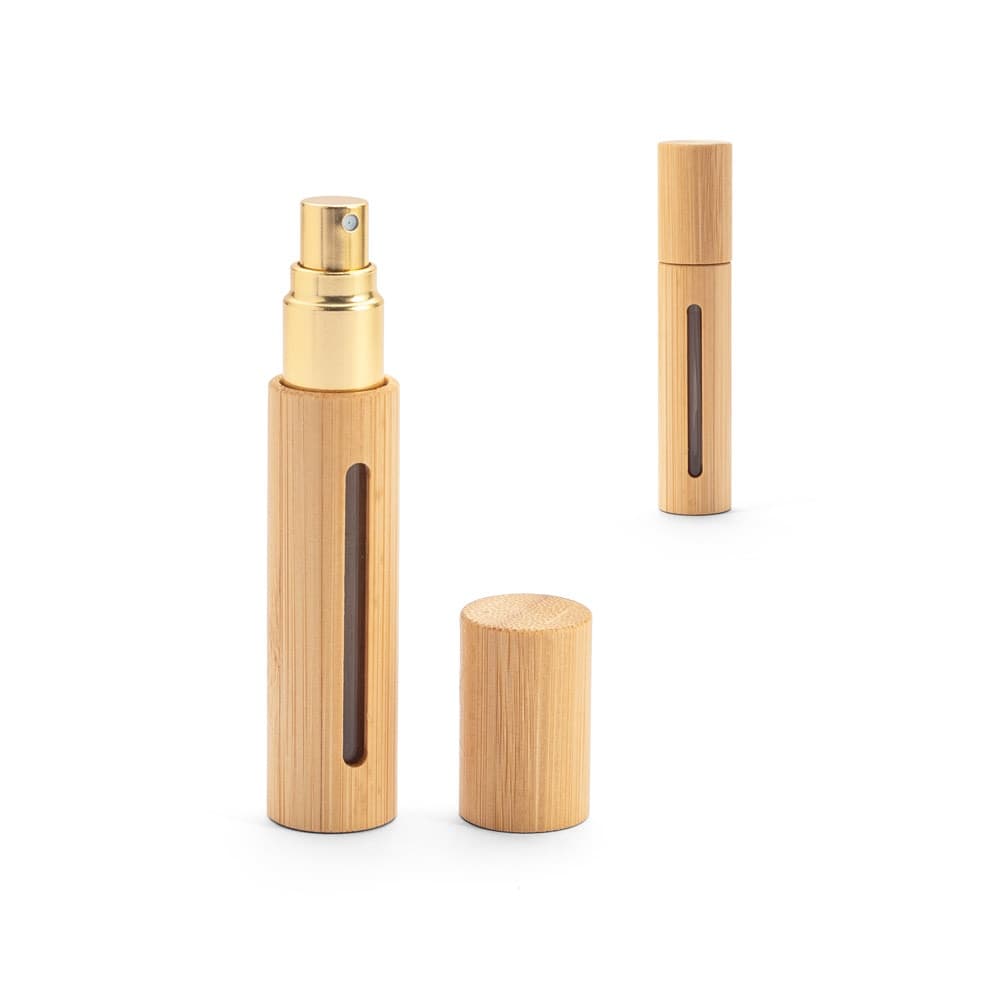 REESE. Atomizador de perfume recarregável, com invólucro em bambu natural