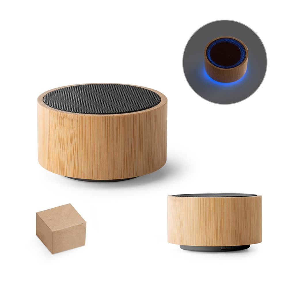 ARBER. Coluna de som portátil de 3W com 4h de autonomia em bambu e ABS reciclado (100% rABS)