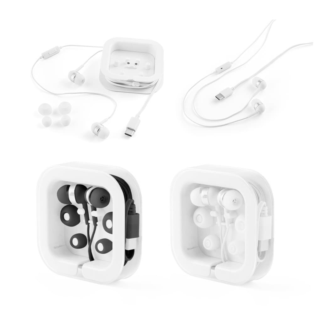 PRESLEY. Auriculares com cabo USB-C 1.2 m e microfone incorporado em ABS
