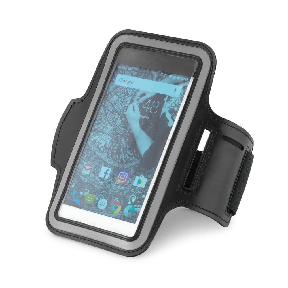 CONFOR. Braçadeira em PU e soft shell para smartphone 6'5'' — Preto