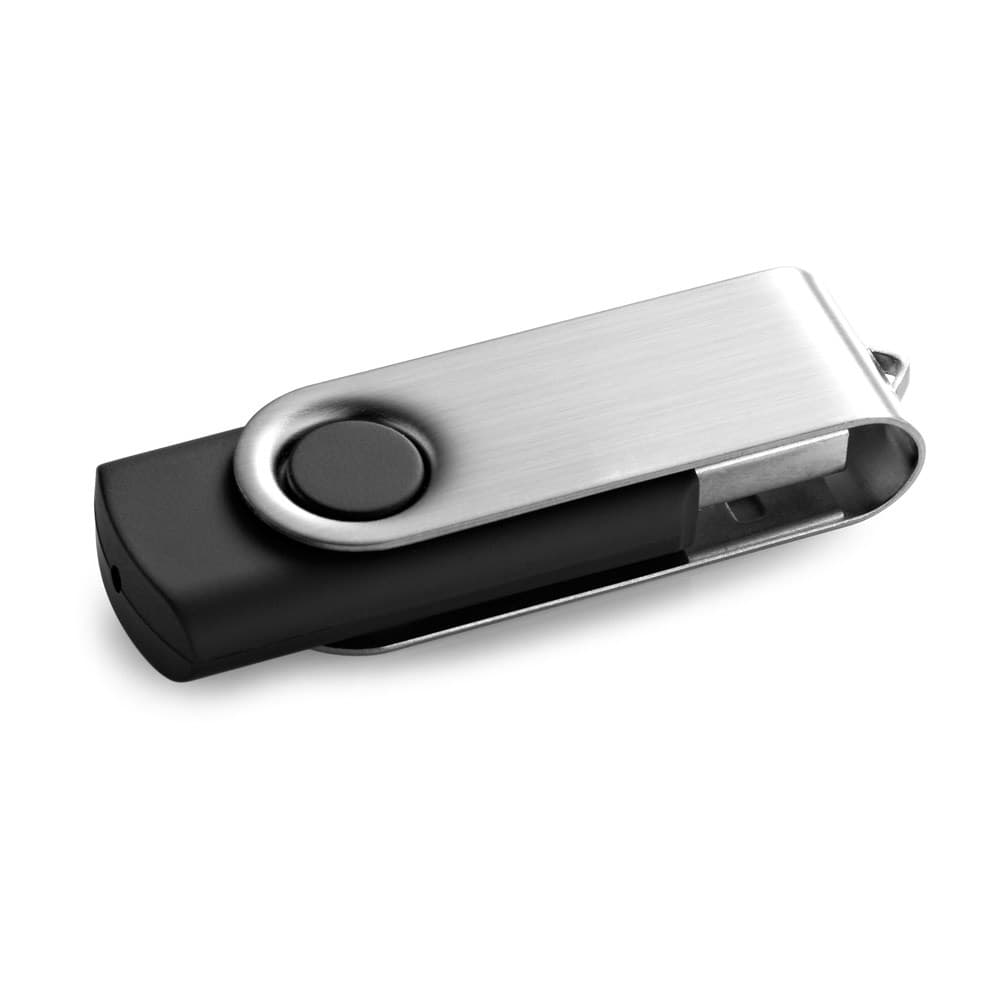 CLAUDIUS 32 GB. Pen Drive USB de 32 GB com clipe em metal — Preto