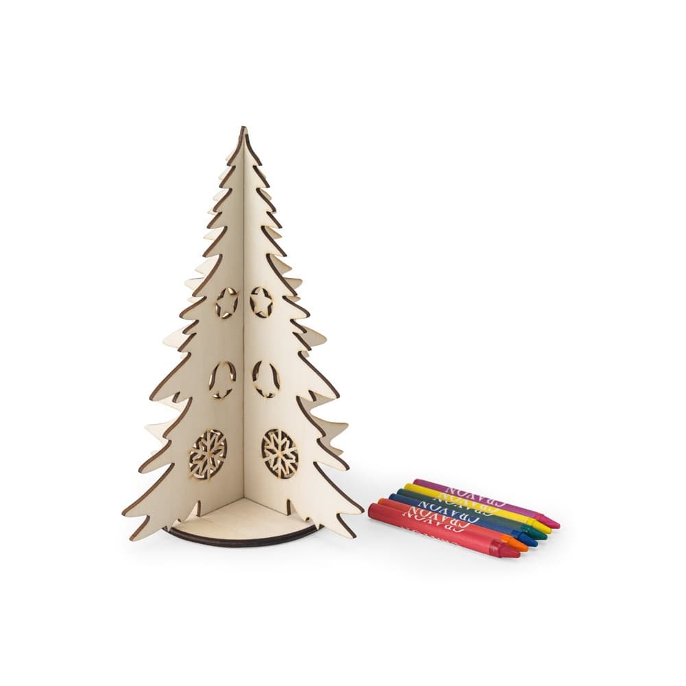 PINERY. Árvore de Natal desmontável para colorir em madeira — Natural claro