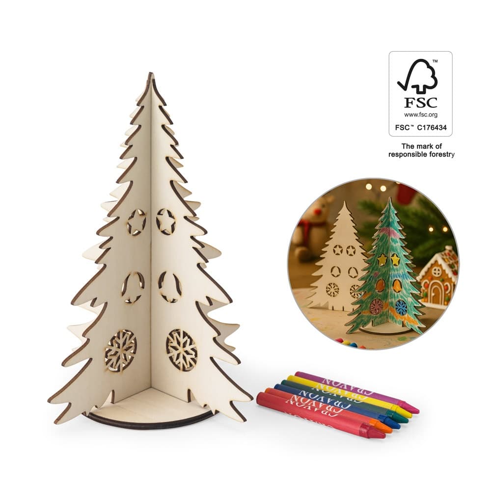 PINERY. Árvore de Natal desmontável para colorir em madeira