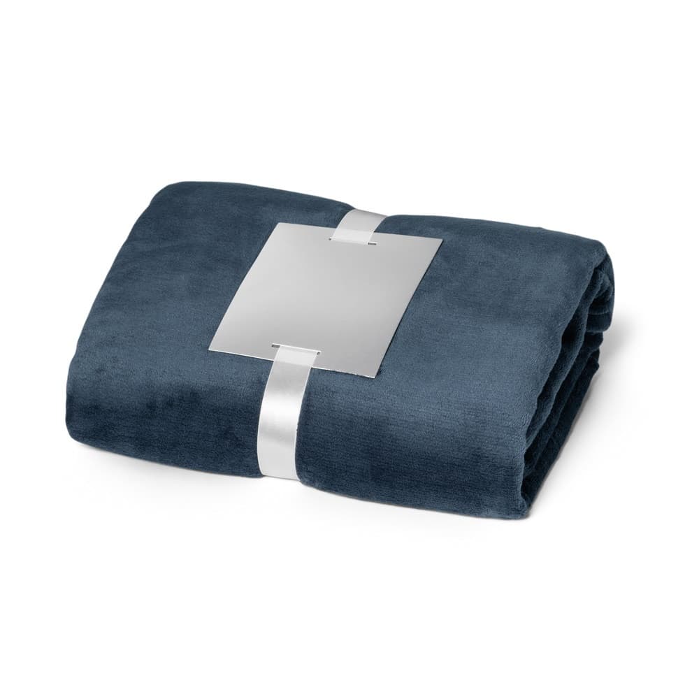 DYLEAF. Manta polar (240 g/m²) com fita para cartão de personalização — Azul