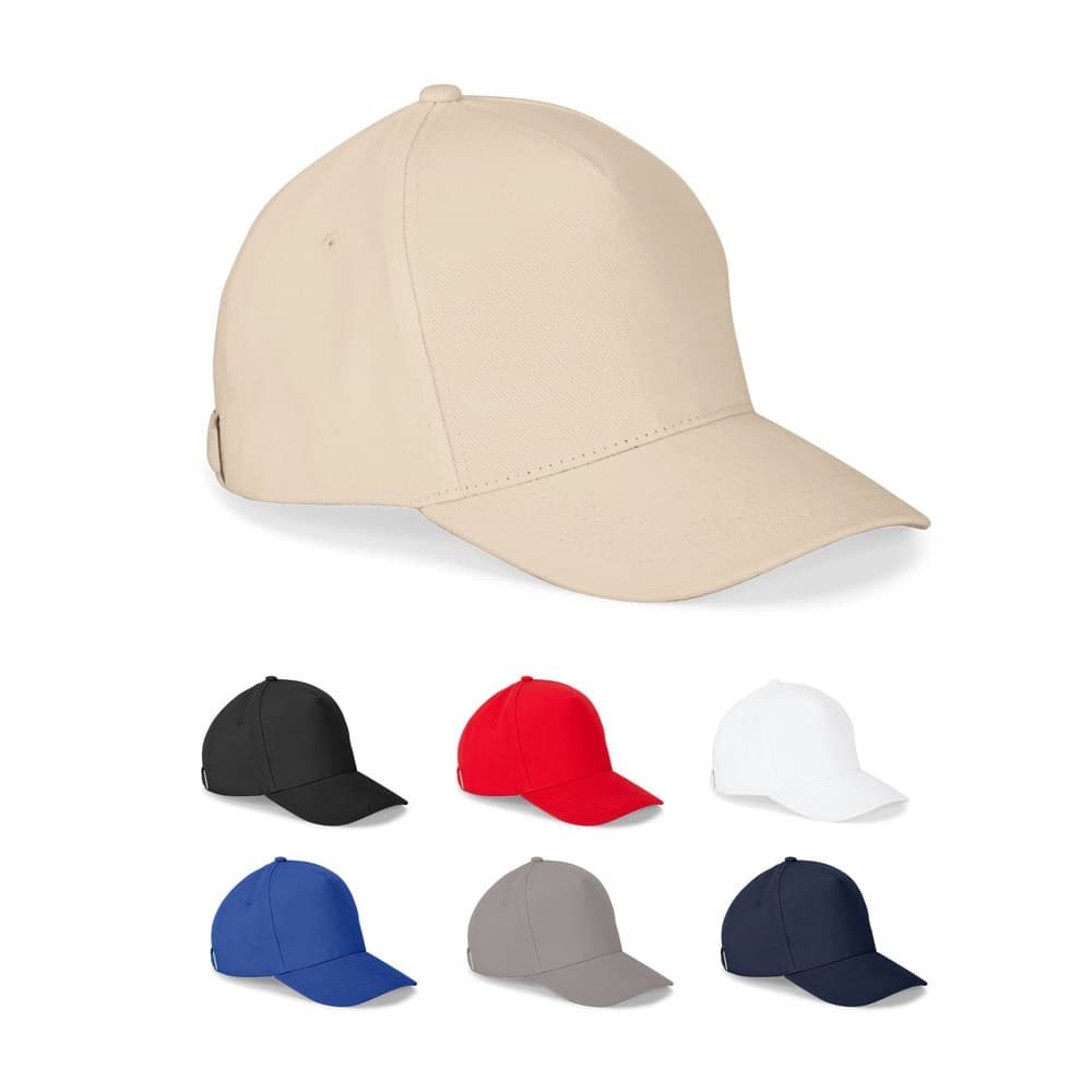ASHTON. Boné 100% algodão (260 g/m²) com 5 painéis