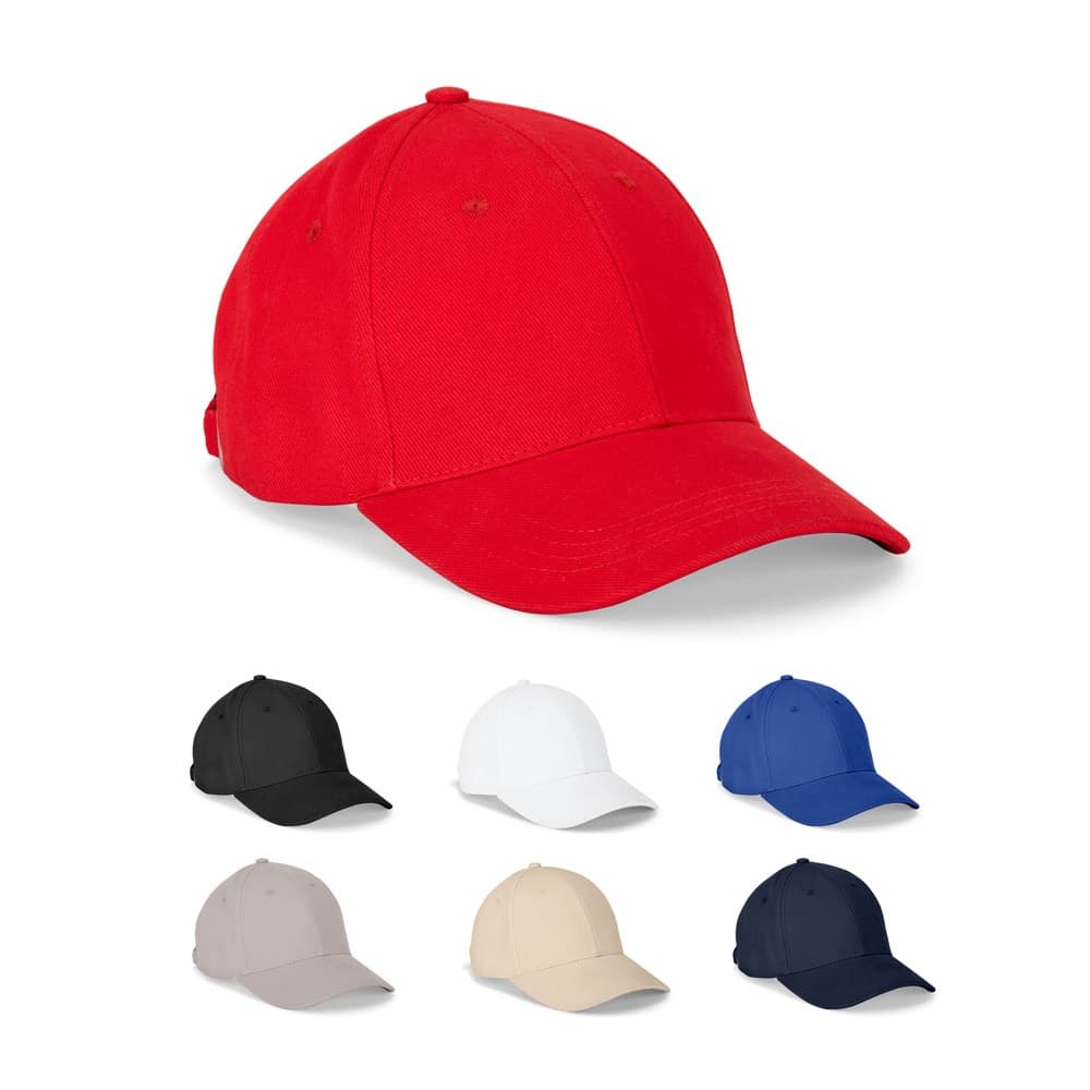 NATHAN. Boné 100% algodão (260 g/m²) com 6 painéis
