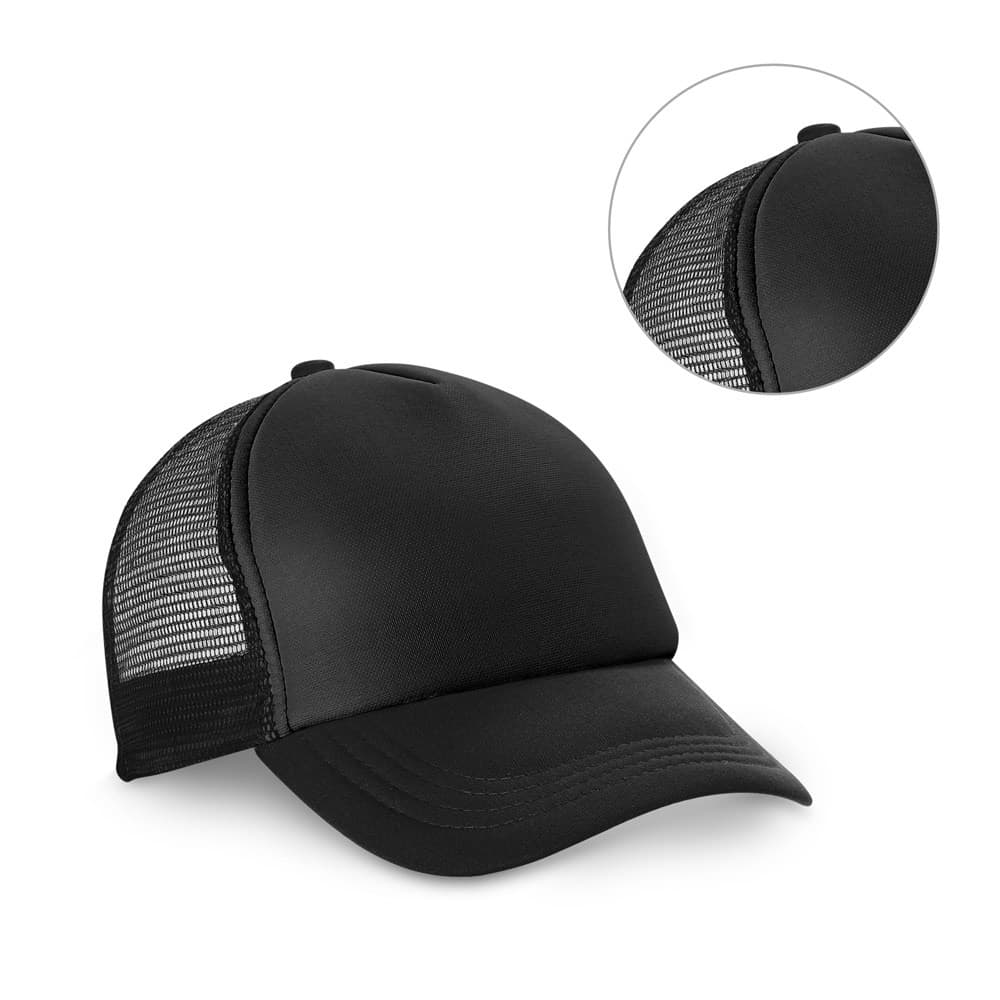 NICOLA BK. Boné em poliéster e rede (150 g/m²)