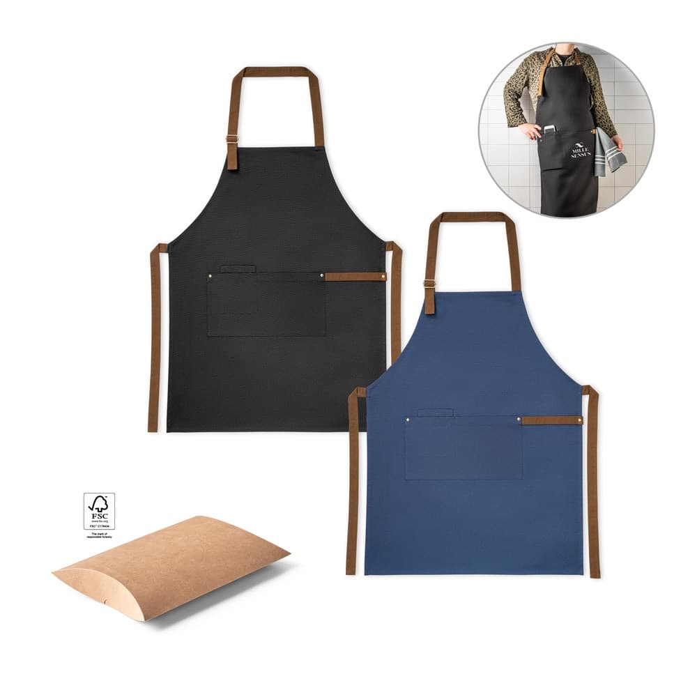 VESPER. Avental em 100% algodão canvas (300 g/m²) com detalhes em metal