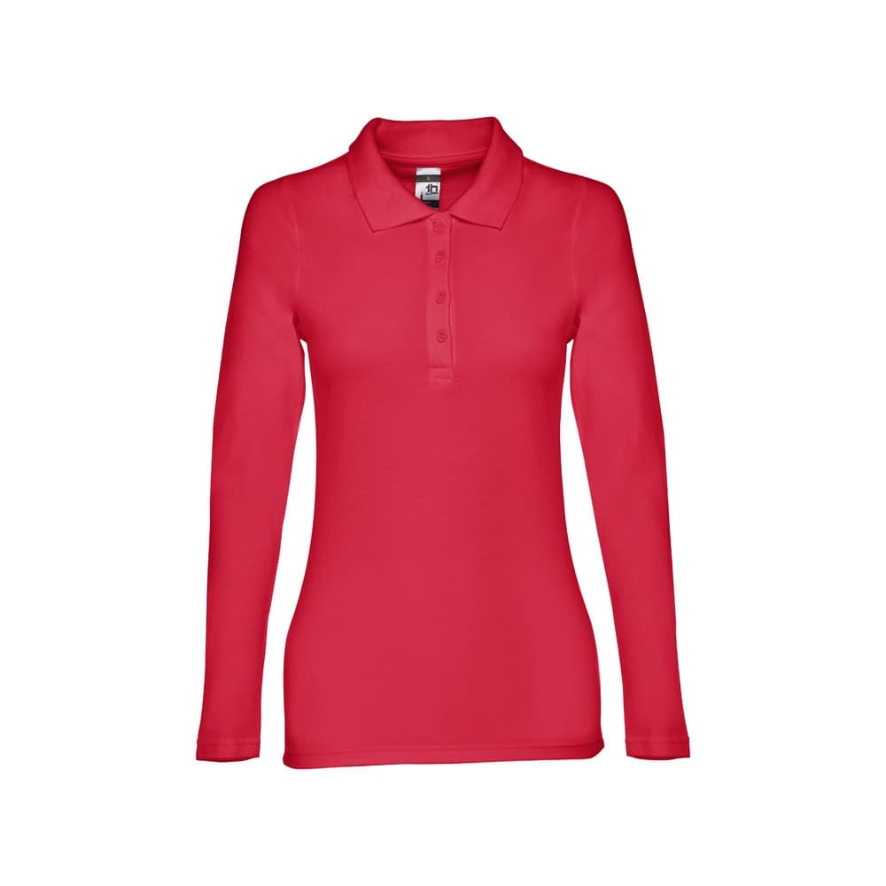 THC BERN WOMEN II. Polo de manga comprida para senhora — Vermelho