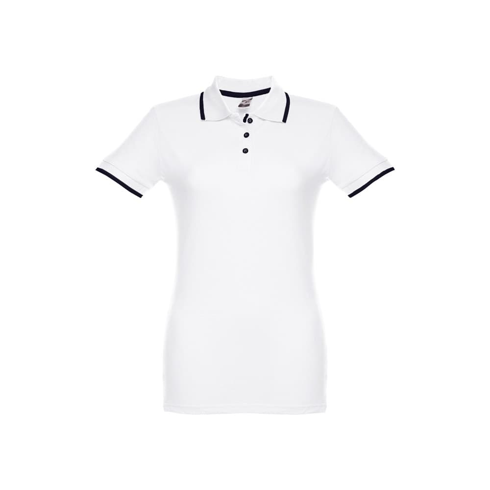 THC ROME WOMEN WH. Polo bicolor para senhora em algodão — Branco