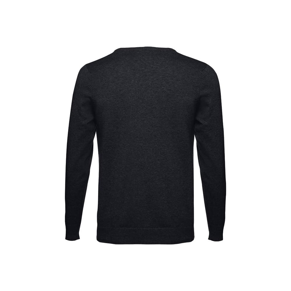 THC MILAN. Pullover com decote em" V" para homem em algodão e poliamida — Preto