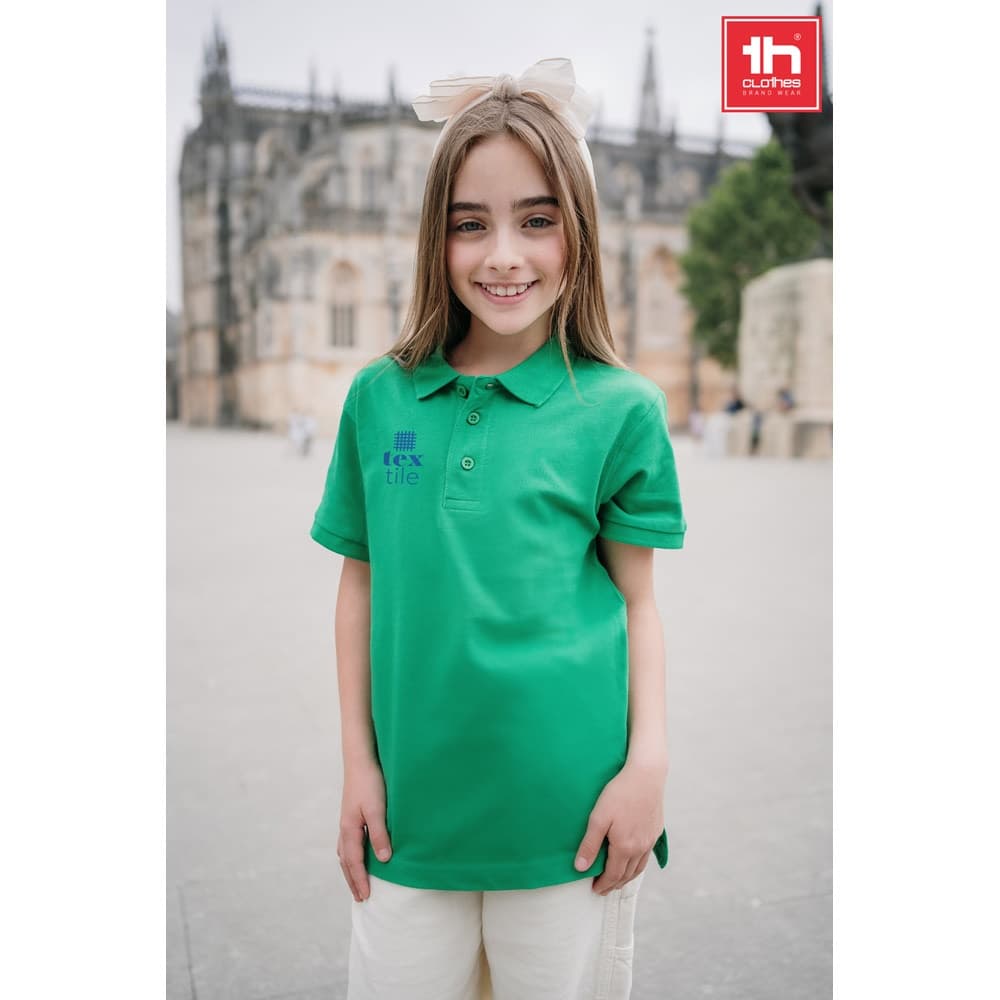 THC ADAM KIDS. Polo para criança (unissexo) de manga curta em algodão