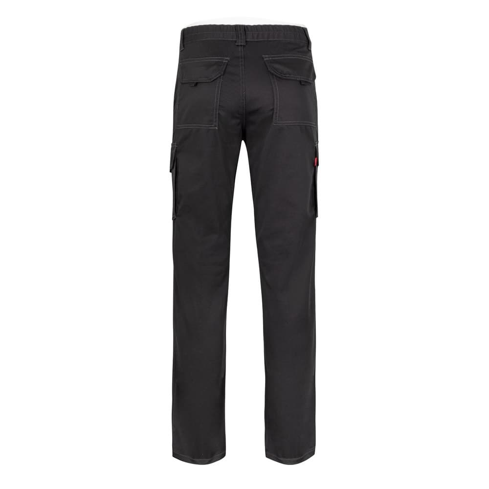 VL PAN. Calças stretch multibolsos (290g/m²), em algodão (46%), EME (38%) e poliéster (16%) — Preto