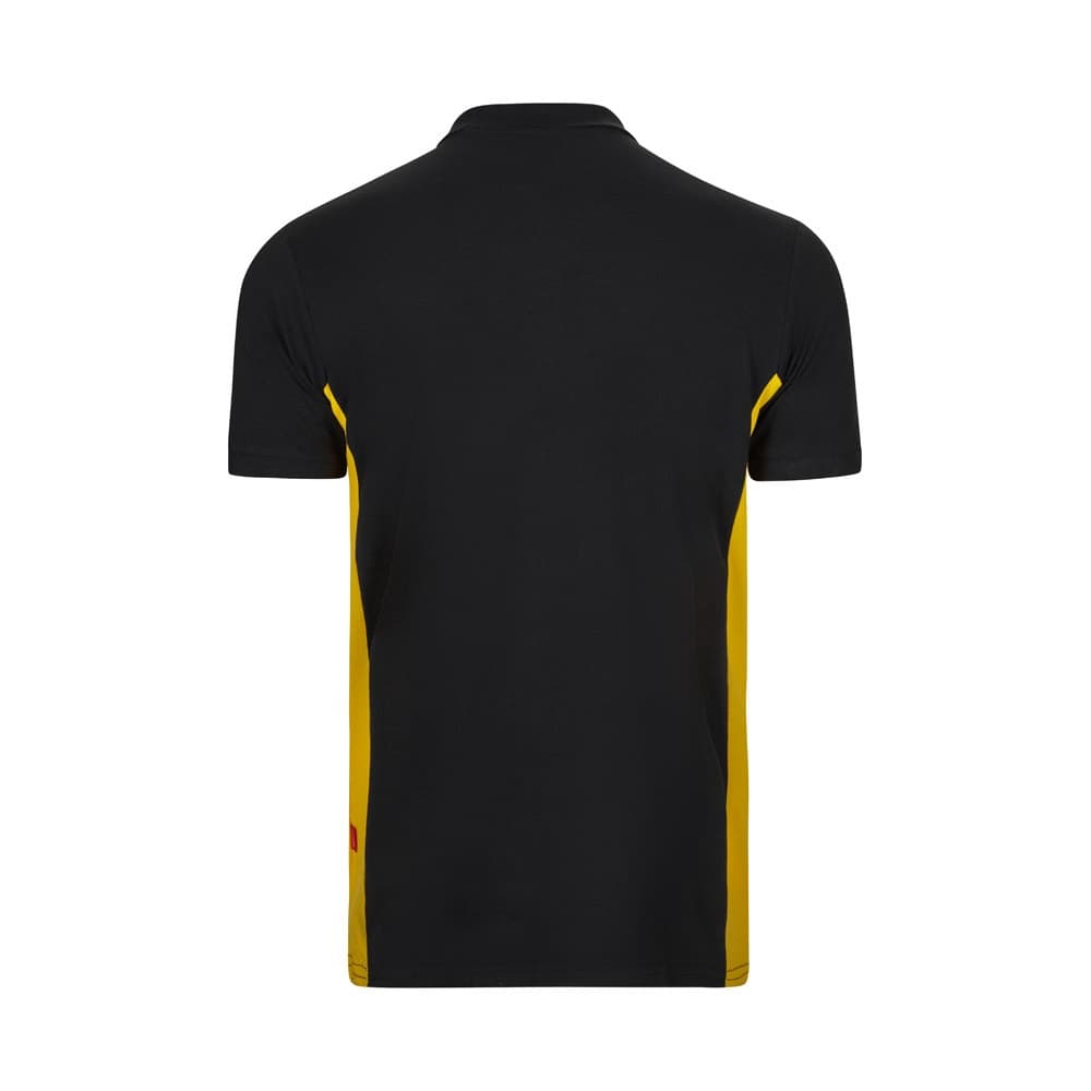 VL SUPAY. Polo piqué bicolor (180g/m²) manga curta, em algodão (60%) e poliéster (40%) — Preto