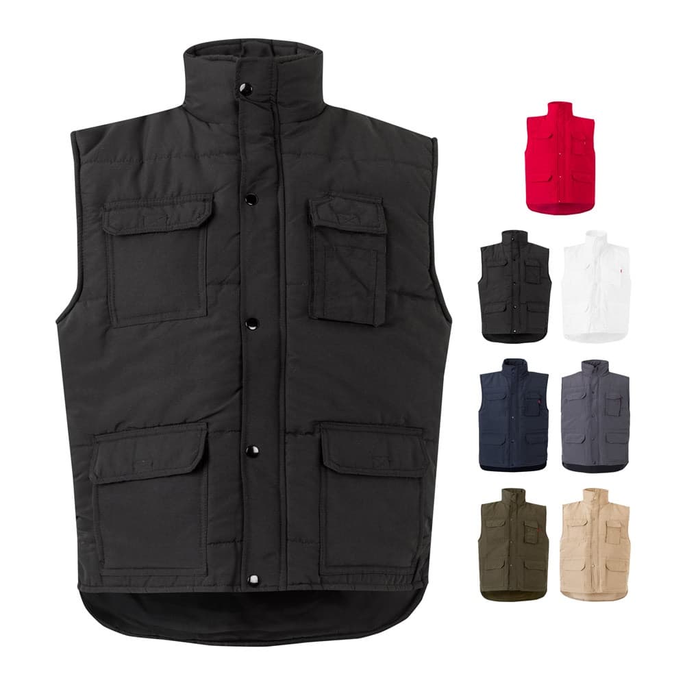 VL MEFITIS. Colete acolchoado multibolsos (220g/m²), em poliéster (100%)