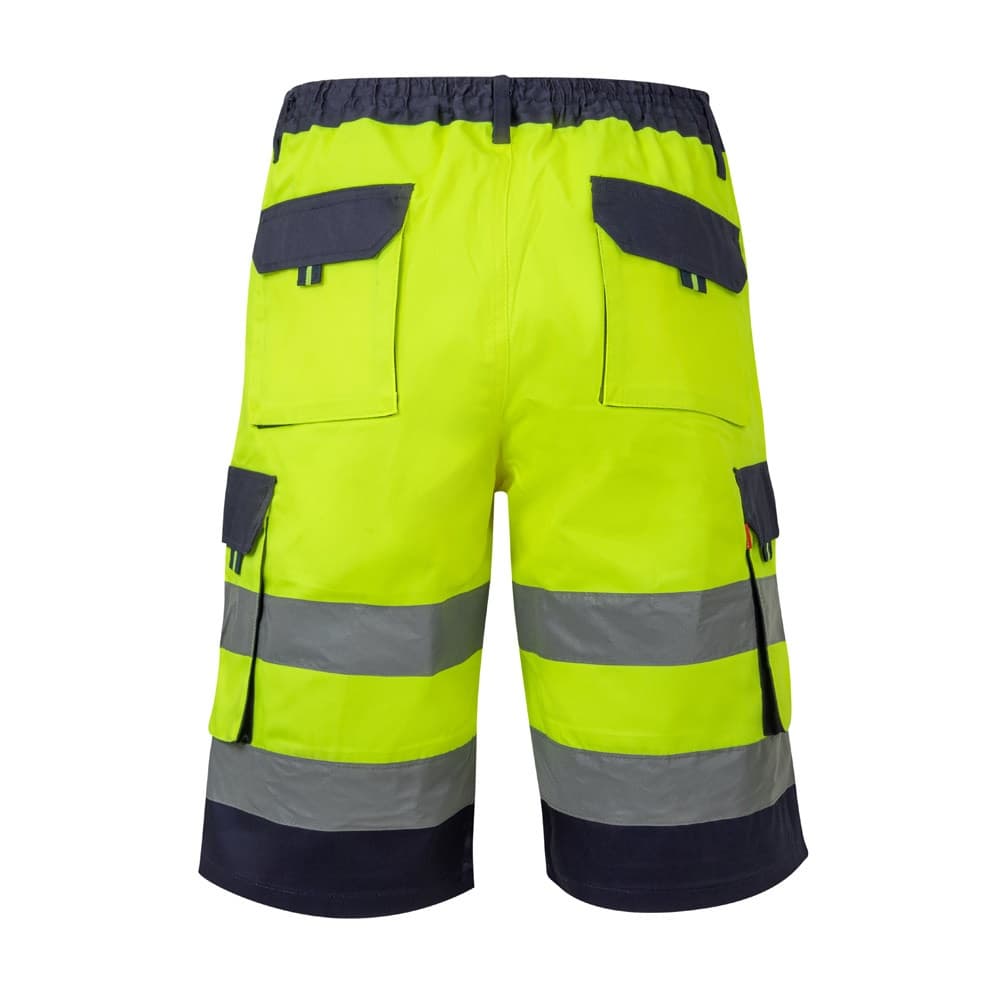 VL HADES. Bermudas bicolor multibolsos (210g/m²), em algodão (20%) e poliéster (80%) — Amarelo