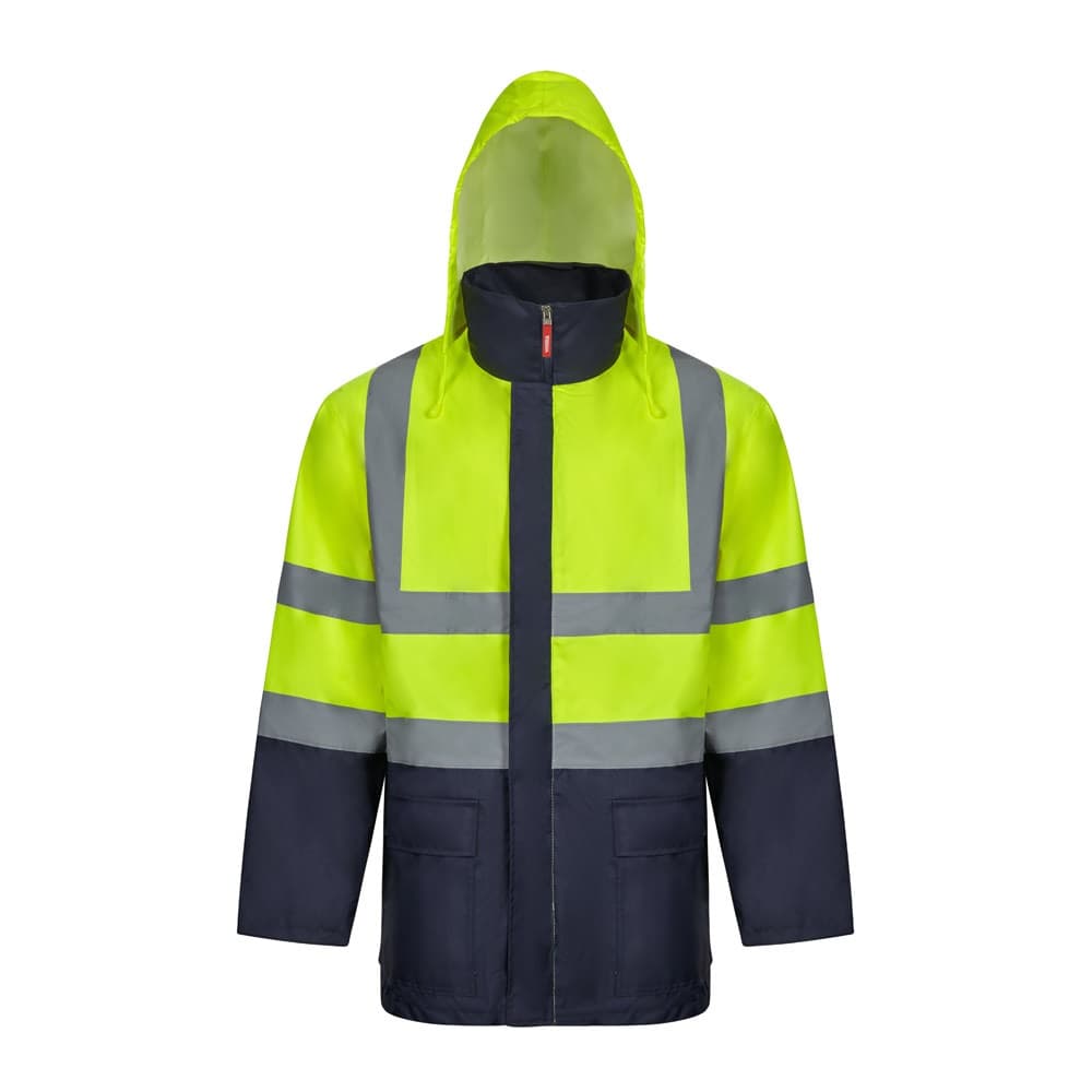 VL JUNO. Parka 4 em 1 bicolor (180g/m²), em poliéster (100%) com revestimento de PU — Azul marinho