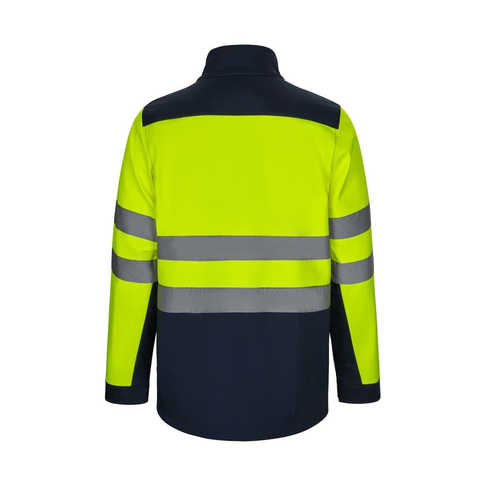 VL HESTIA. Casaco bicolor soft shell (280g/m²), em poliéster (96%) e elastano (4%) — Azul marinho