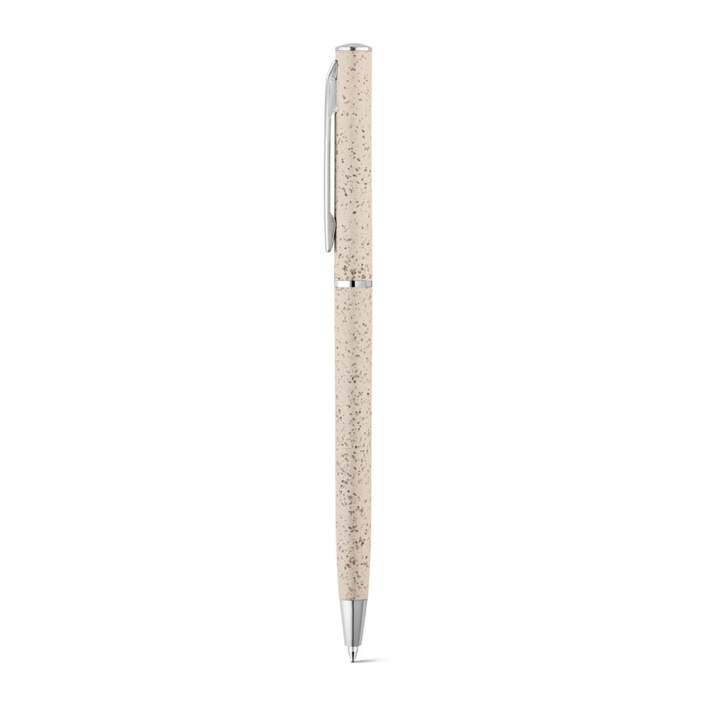 DEVIN. Esferográfica em fibra de palha de trigo e ABS com mecanismo twist — Natural claro