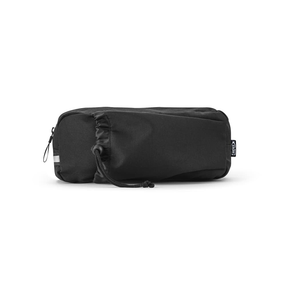 DELFOS POUCH. Bolsa de cintura em poliéster reciclado 300D e poliéster reciclado 600D com elementos refletores — Preto