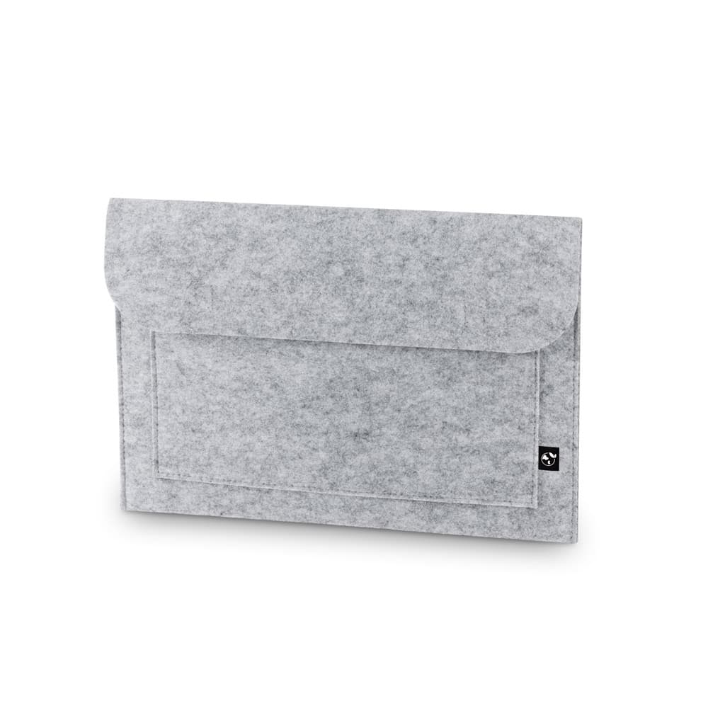 FELPY SLEEVE. Pasta para computador portátil em feltro reciclado (100% rPET) — Cinzento claro