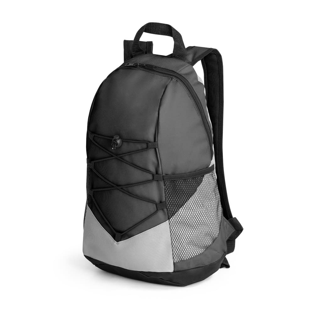 TURIM II. Mochila em poliéster reciclado 600D — Preto