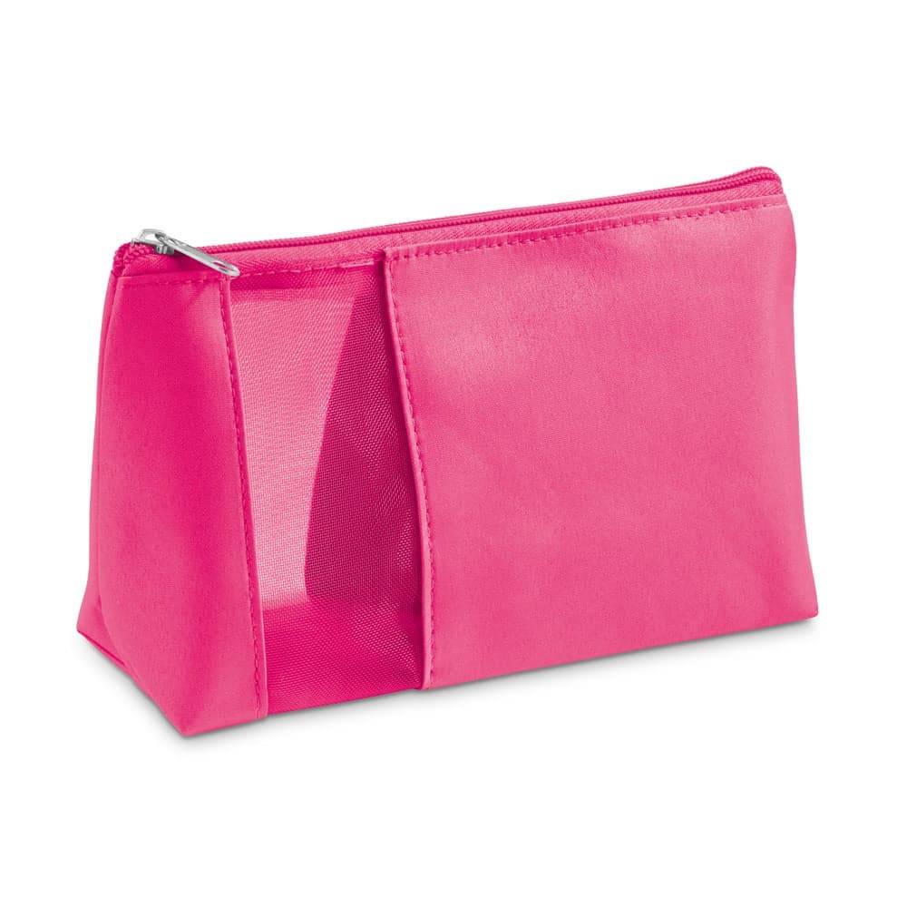 ANNIE. Necessaire em microfibra e rede — Rosa