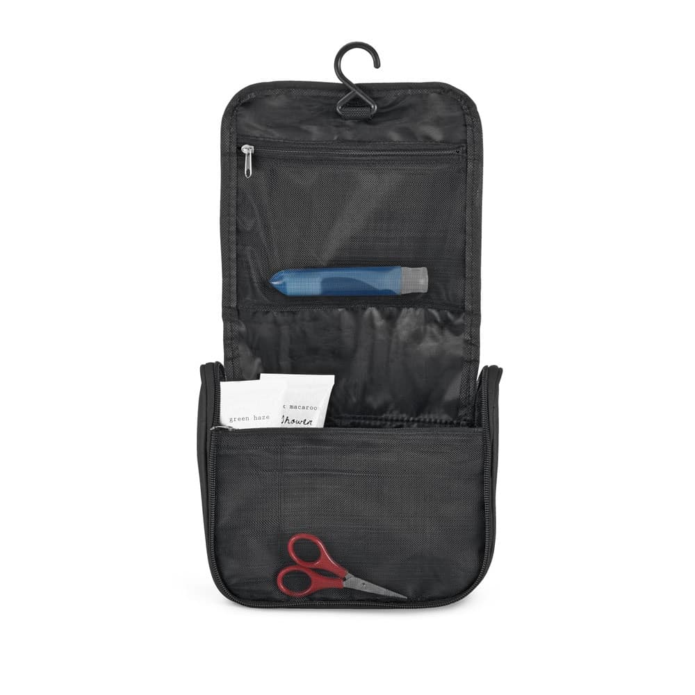 WILLIS. Necessaire em microfibra com vários bolsos — Preto