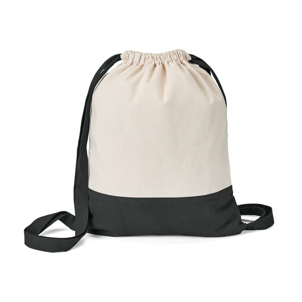 ROMFORD. Saco tipo mochila 100% algodão (180 g/m²) — Preto